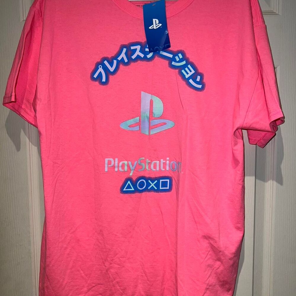 PlayStation Men's Pink T-shirt